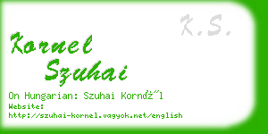 kornel szuhai business card